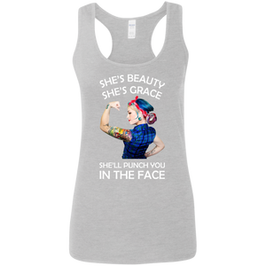 She's Beauty She's Grace She'll Punch You In The Place Tank Shirt
