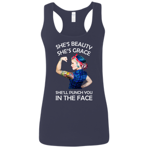 She's Beauty She's Grace She'll Punch You In The Place Tank Shirt