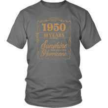 Load image into Gallery viewer, 1950 Years Shirt - 68th Birthday Of Being Sunshine Mixed With A Little Hurricane
